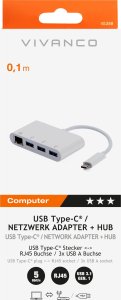 Adapter USB Vivanco adapter USB-C - LAN + hub 3-port (45388) 4
