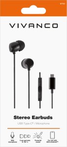 Słuchawki Vivanco Vivanco headset Stereo Earbuds USB-C, black (61752) 2