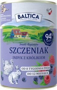 Baltica Mokra karma dla szczeniaka BALTICA Indyk z królikiem 400g 1