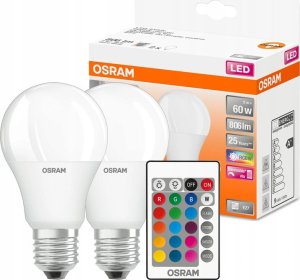 Osram Osram 2x żarówki LED RGBW E27 A60 9W=60W + PILOT 1