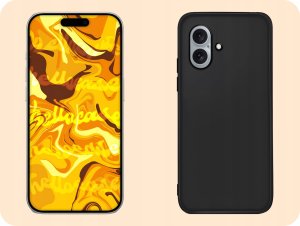 Hello Case ETUI DO APPLE IPHONE 16 GUMOWE CZARNE MATOWE SILIKON POKROWIEC   SZKŁO 9H 4