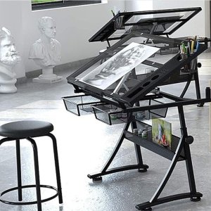 Biurko DNA DNA PRO DESK 1 biurko stół kreślarski z szufladami szkło hartowane 120x60 cm 4