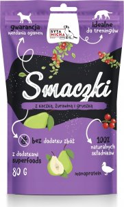 Syta Micha SYTA MICHA -  Smaczki dla psa z kaczką, żurawiną i gruszką 80g 1