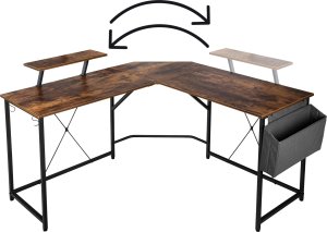 Biurko Costway Biurko narożne z nadstawką AMORA RUSTIC 5