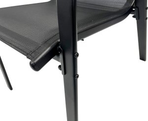 kontrast Zestaw ogrodowy kawowy na taras balkon TERNI dla 2 osób stół fi60 i krzesła czarny 13