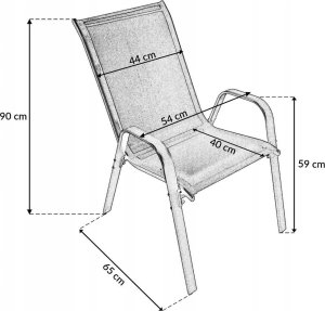 kontrast Zestaw ogrodowy kawowy na taras balkon TERNI dla 2 osób stół fi60 i krzesła czarny 3