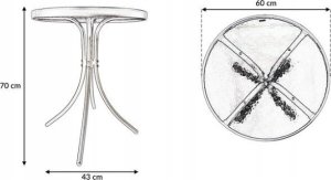 kontrast Zestaw ogrodowy kawowy na taras balkon TERNI dla 2 osób stół fi60 i krzesła czarny 4