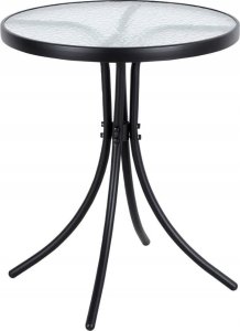 kontrast Zestaw ogrodowy kawowy na taras balkon TERNI dla 2 osób stół fi60 i krzesła czarny 6