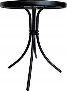 kontrast Zestaw ogrodowy kawowy na taras balkon TERNI dla 2 osób stół fi60 i krzesła czarny 10