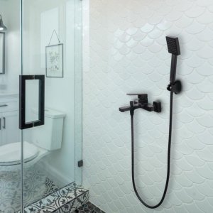 Bateria wannowa YokaHome Bateria wannowa ścienna prysznicowa natryskowa czarna - Yoka 2