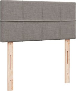 vidaXL Łóżko kontynentalne z materacem, taupe, tkanina, 90x190 cm 7