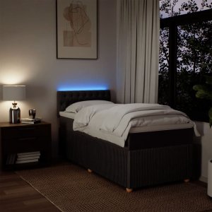 vidaXL vidaXL Łóżko kontynentalne z materacem, brązowe, tkanina, 80x200 cm 5