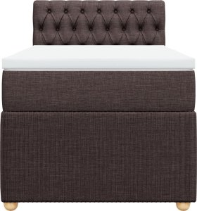 vidaXL vidaXL Łóżko kontynentalne z materacem, brązowe, tkanina, 80x200 cm 6