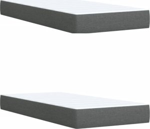 vidaXL Łóżko kontynentalne z materacem, ciemnoszara tkanina 200x200 cm 10