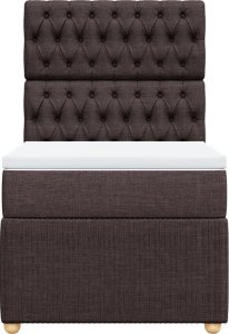 vidaXL Łóżko kontynentalne z materacem, brązowe, tkanina, 80x200 cm 4