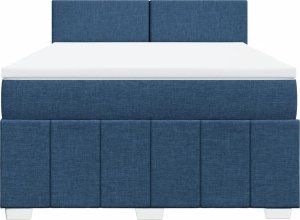 vidaXL vidaXL Łóżko kontynentalne z materacem, niebieskie, tkanina 140x200 cm 6