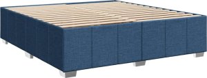 vidaXL Łóżko kontynentalne z materacem, niebieskie, tkanina 200x200 cm 8