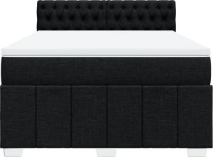 vidaXL vidaXL Łóżko kontynentalne z materacem, czarne, tkanina 140x200 cm 6