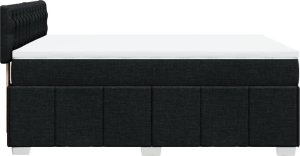 vidaXL vidaXL Łóżko kontynentalne z materacem, czarne, tkanina 140x200 cm 7