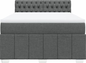vidaXL vidaXL Łóżko kontynentalne z materacem, ciemnoszara tkanina 140x200 cm 6