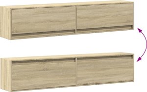 vidaXL vidaXL Ścienna szafka pod TV, z LED, dąb sonoma, 180x31x38 cm 10
