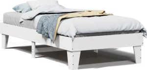 vidaXL vidaXL Rama łóżka bez materaca, biała, 75x190 cm, lite drewno sosnowe 2
