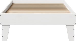 vidaXL vidaXL Rama łóżka bez materaca, biała, 75x190 cm, lite drewno sosnowe 4