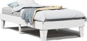 vidaXL vidaXL Rama łóżka bez materaca, biała, 90x190 cm, lite drewno sosnowe 2