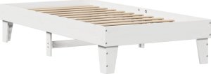 vidaXL vidaXL Rama łóżka bez materaca, biała, 90x190 cm, lite drewno sosnowe 6