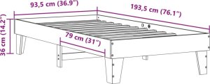vidaXL vidaXL Rama łóżka bez materaca, biała, 90x190 cm, lite drewno sosnowe 9