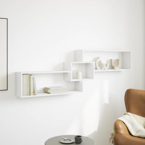 vidaXL vidaXL Półka ścienna, 158x18x53 cm, biała, materiał drewnopochodny 3