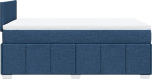 vidaXL vidaXL Łóżko kontynentalne z materacem, niebieskie, tkanina 120x200 cm 5