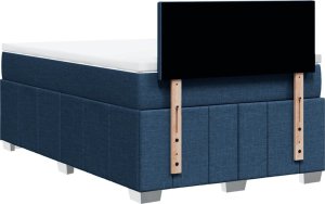 vidaXL vidaXL Łóżko kontynentalne z materacem, niebieskie, tkanina 120x200 cm 6