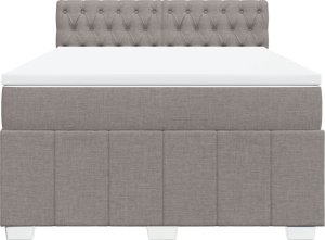 vidaXL vidaXL Łóżko kontynentalne z materacem, taupe, tkanina, 140x190 cm 4