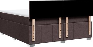 vidaXL vidaXL Łóżko kontynentalne z materacem, brązowe, tkanina, 200x200 cm 8