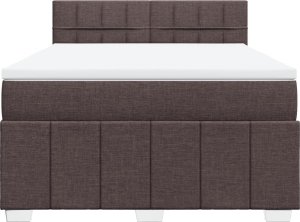 vidaXL vidaXL Łóżko kontynentalne z materacem, brązowe, tkanina, 140x200 cm 6