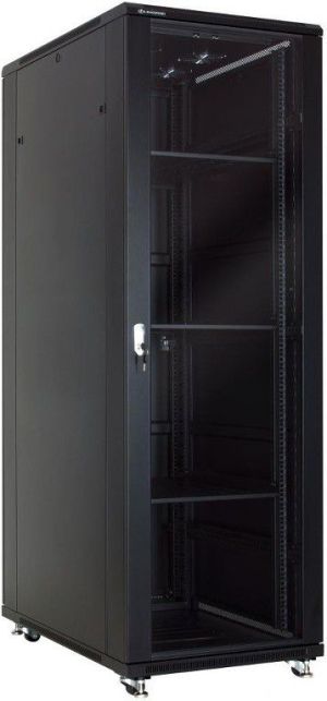 Szafa Linkbasic stojąca 19'', 37U, 600x1000mm, czarna, drzwi przednie szklane (NCB37-610-BAA-C-NA) 1
