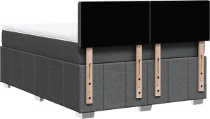 vidaXL vidaXL Łóżko kontynentalne z materacem, ciemnoszara tkanina 140x200 cm 8