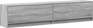 vidaXL vidaXL Ścienna szafka pod TV, z LED, szary dąb sonoma, 180x31x38 cm 3