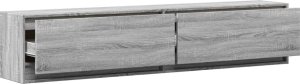 vidaXL vidaXL Ścienna szafka pod TV, z LED, szary dąb sonoma, 180x31x38 cm 9