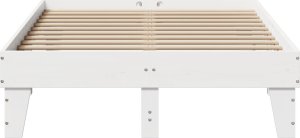vidaXL vidaXL Rama łóżka bez materaca, biała, 135x190 cm, lite drewno sosnowe 4
