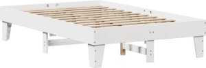 vidaXL vidaXL Rama łóżka bez materaca, biała, 135x190 cm, lite drewno sosnowe 6