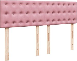 vidaXL Łóżko kontynentalne z materacem, różowe, aksamit, 140x190 cm 5