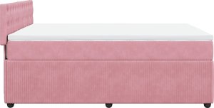 vidaXL Łóżko kontynentalne z materacem, różowe, aksamit, 140x190 cm 9