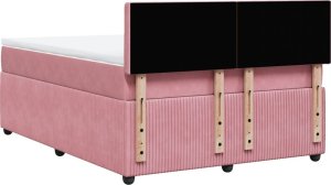vidaXL Łóżko kontynentalne z materacem, różowe, aksamit, 140x190 cm 10
