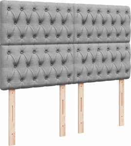 vidaXL Łóżko kontynentalne z materacem, jasnoszare 140x200 cm, tkanina 7