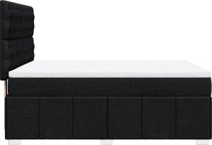 vidaXL Łóżko kontynentalne z materacem, czarne, tkanina 140x200 cm 5