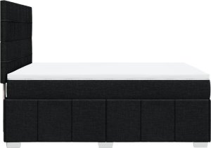 vidaXL Łóżko kontynentalne z materacem, czarne, tkanina 140x200 cm 5