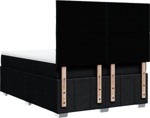 vidaXL Łóżko kontynentalne z materacem, czarne, tkanina 140x200 cm 6