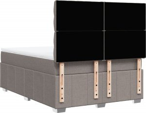 vidaXL Łóżko kontynentalne z materacem, taupe, tkanina, 140x200 cm 6